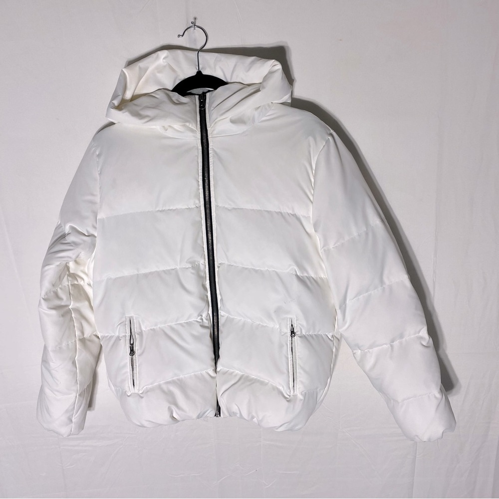Joe Fresh White Down Filled Puffer Coat With Hood M - Picture 16 of 16